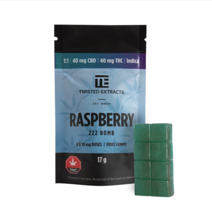 Twisted Extracts - Jelly Bombs 80mg - 1:1 Blue Raspberry (Indica)