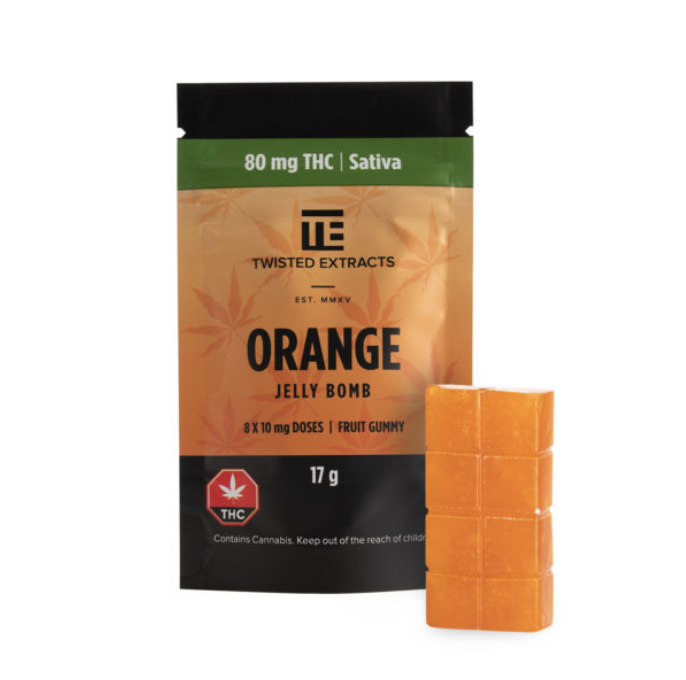 Twisted Extracts - Jelly Bombs 80mg - Orange (Sativa)